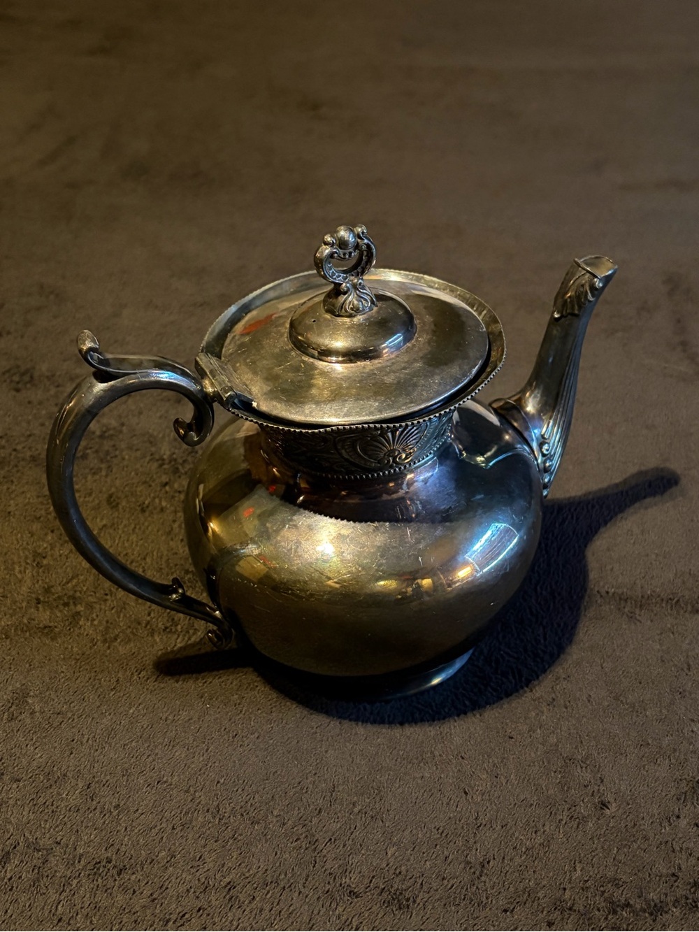 Vintage Silver Metal Kettle Teapot
